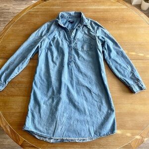 GAP Denim Long Sleeve Collared Long Tunic Top Shirt Size Small